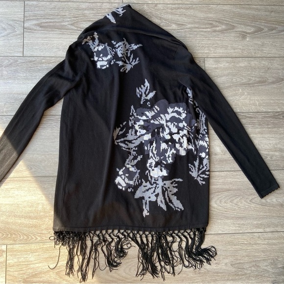 Rachel Roy Boho  Tassel Animal Pattern Lightweight Cardigan - Picture 14 of 16